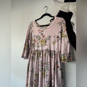 Floral Striped Women’s Dress